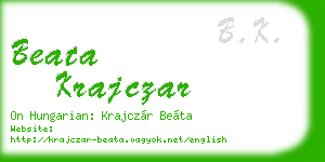 beata krajczar business card