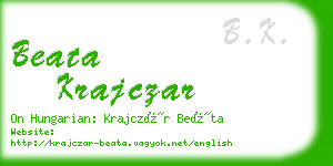 beata krajczar business card